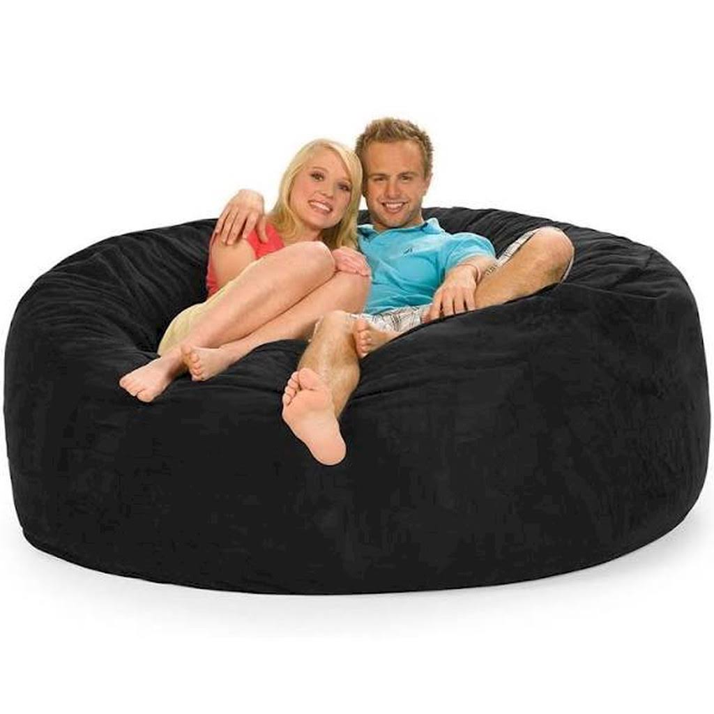 6 ft Black Memory Foam Bean Bag D630