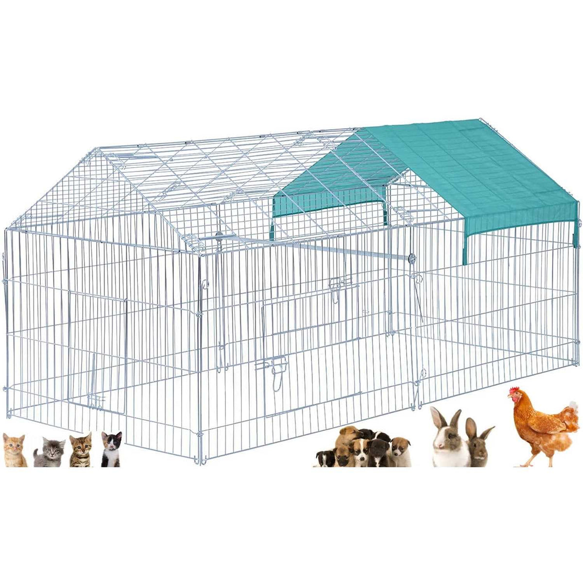 Large Galvanized Steel Outdoor Pet Hutch Enclosure S900308