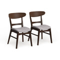 Light Beige Fabric Dining Chair Set of 2 X8553