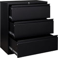 Black 2 Drawer Metal Lateral File Cabinet with Lock G109