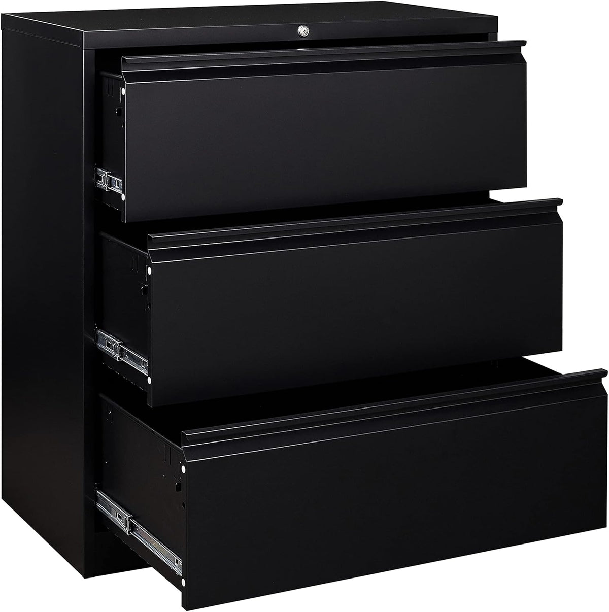 Black 2 Drawer Metal Lateral File Cabinet with Lock G109