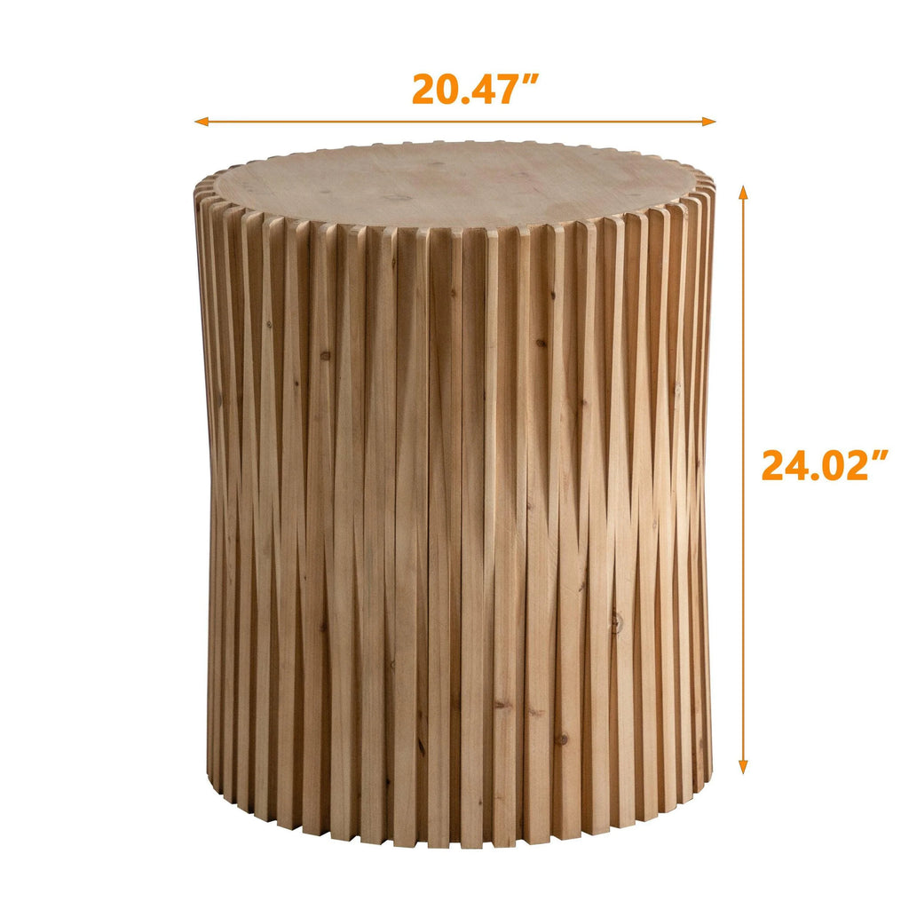 Cylindrical Coffee Table with Vertical Texture G30923