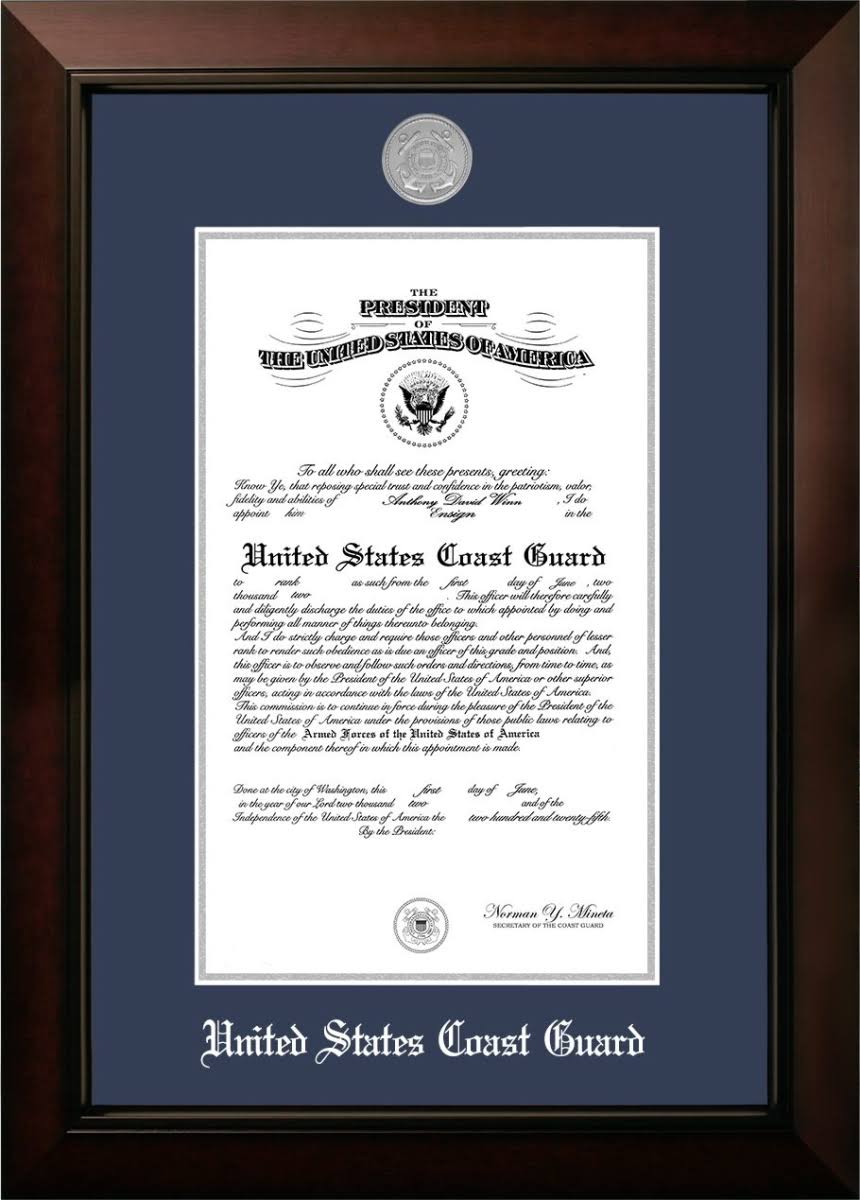 8x10 Certificate Frame with Silver Medallion O958