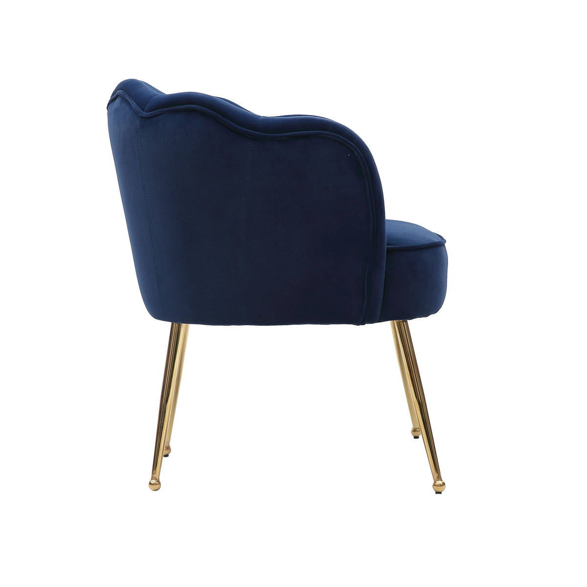 Blue Velvet Accent Chair with Gold Metal Legs J126694