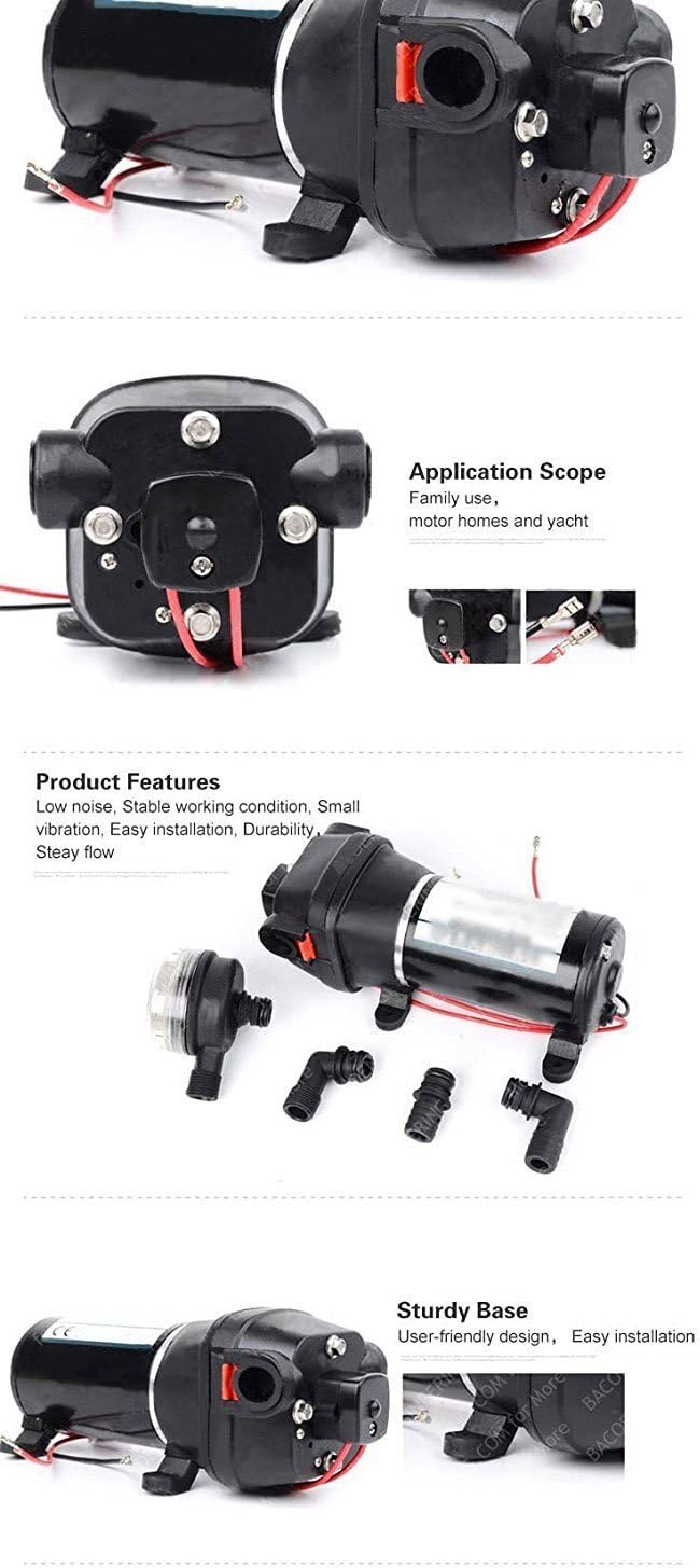 Water Pressure Diaphragm Pump 4.5GPM 40PSI Self-Priming Pack of 2 E975206