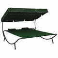 Outdoor Bed with Canopy and Pillows Green O452133