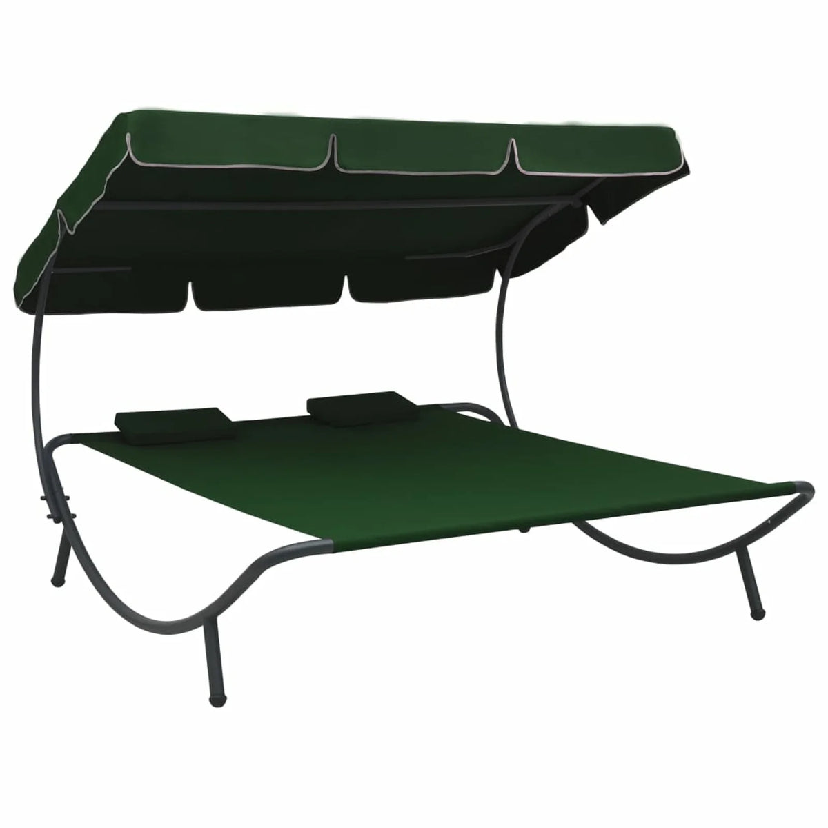Outdoor Bed with Canopy and Pillows Green O452133