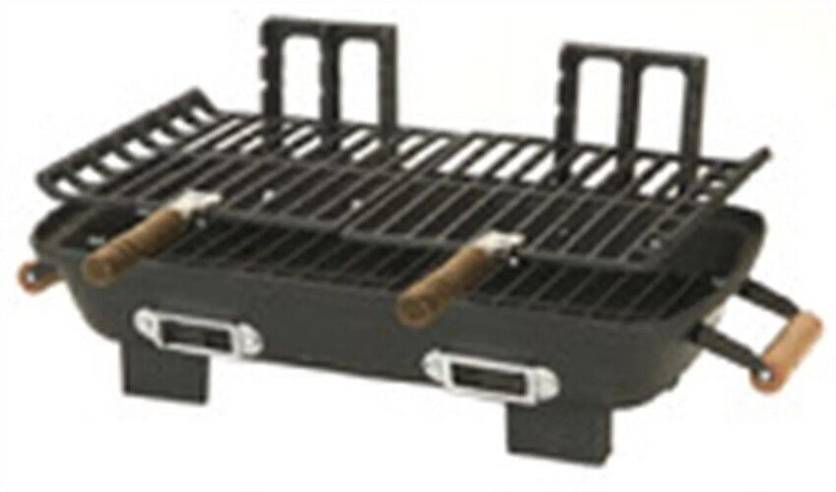Black Cast Iron Charcoal Hibachi Grill 10 x 18 in. T99518