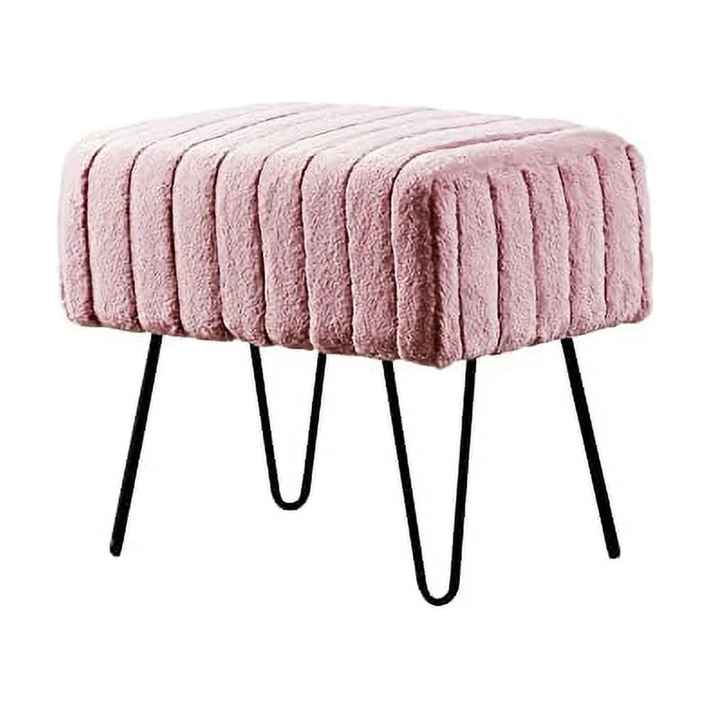 Fauxfur Ottoman 19" x 13" x 17" S18876