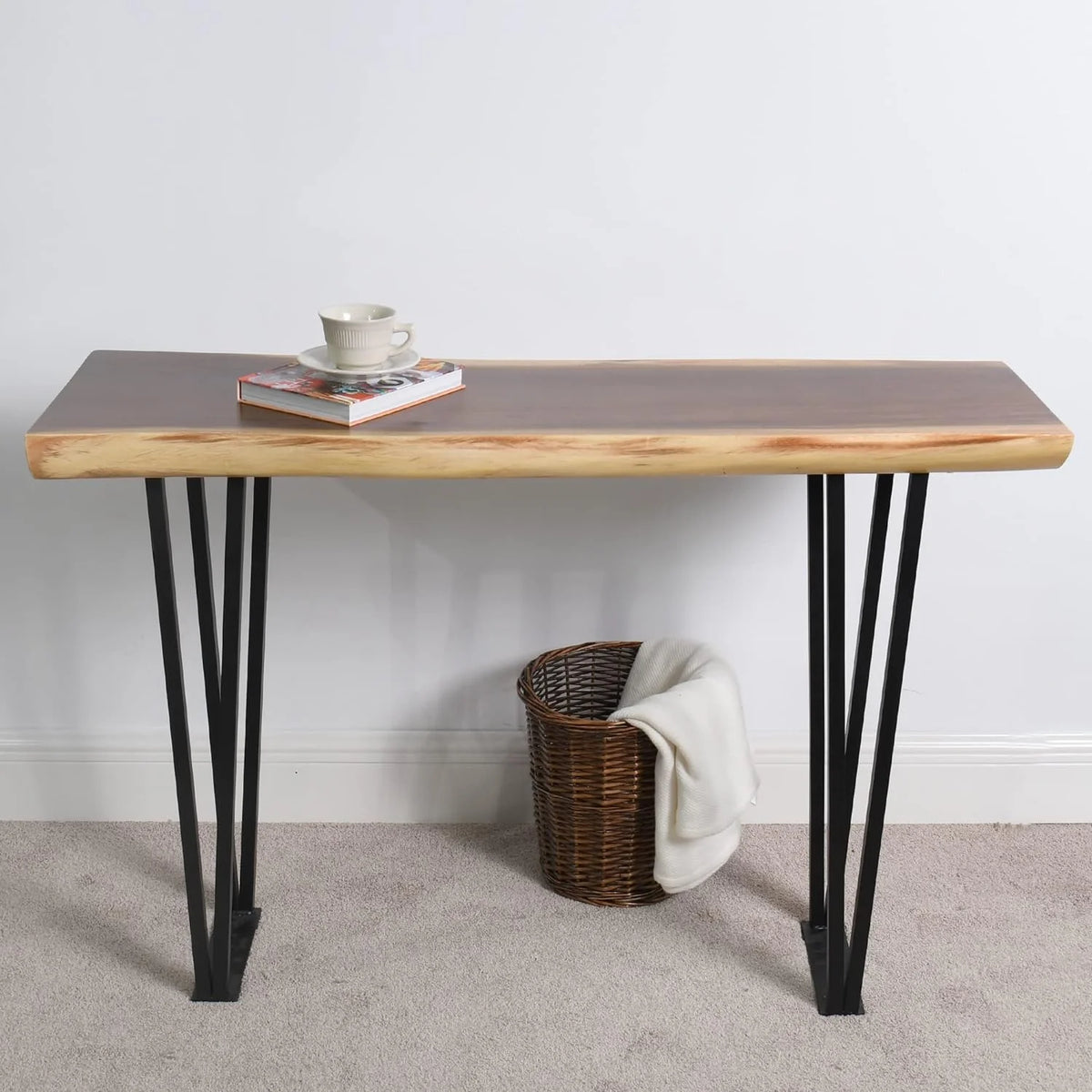 Solid Wood Console Table with Metal Legs F6583