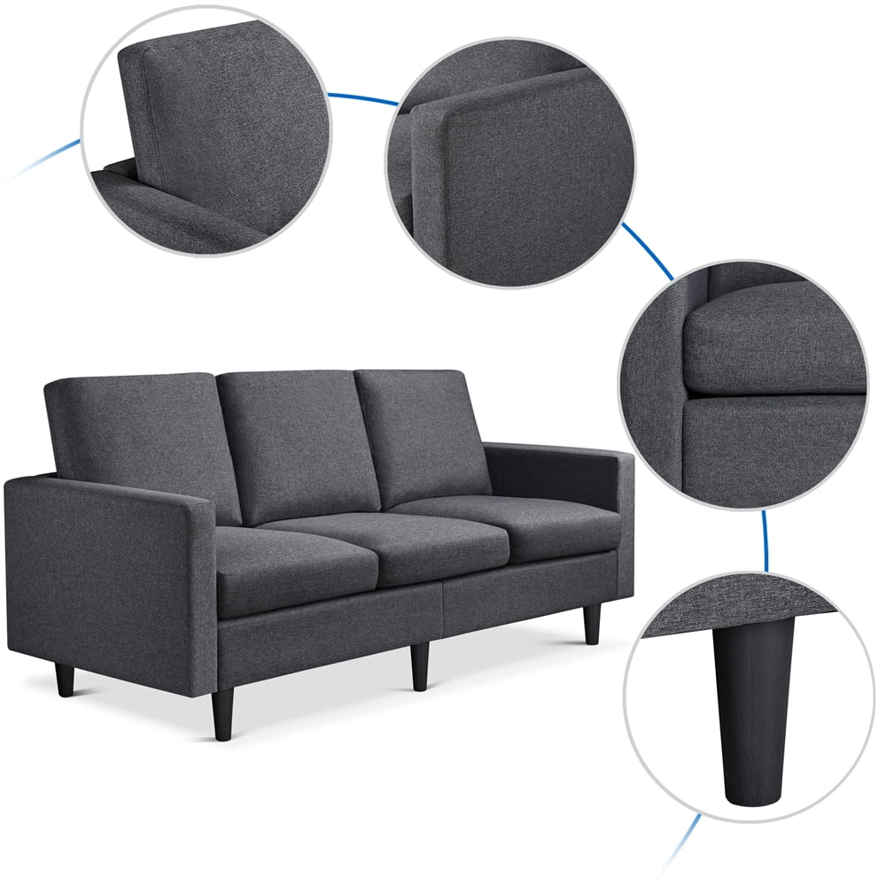 Gray Fabric 3-Seater Sofa C553