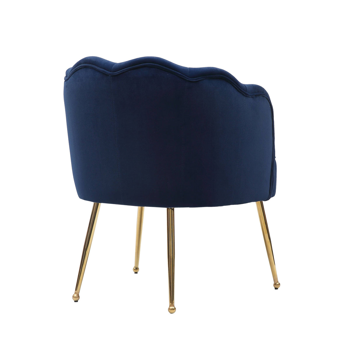 Blue Velvet Accent Chair with Gold Metal Legs J126694