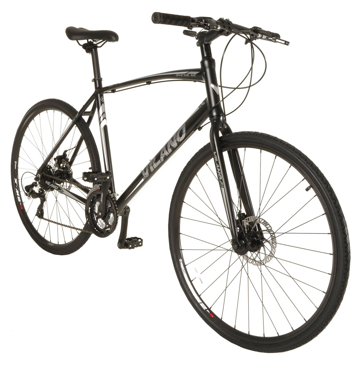 Hybrid Road Bike 24 Speed Disc Brakes 57cm Black T344
