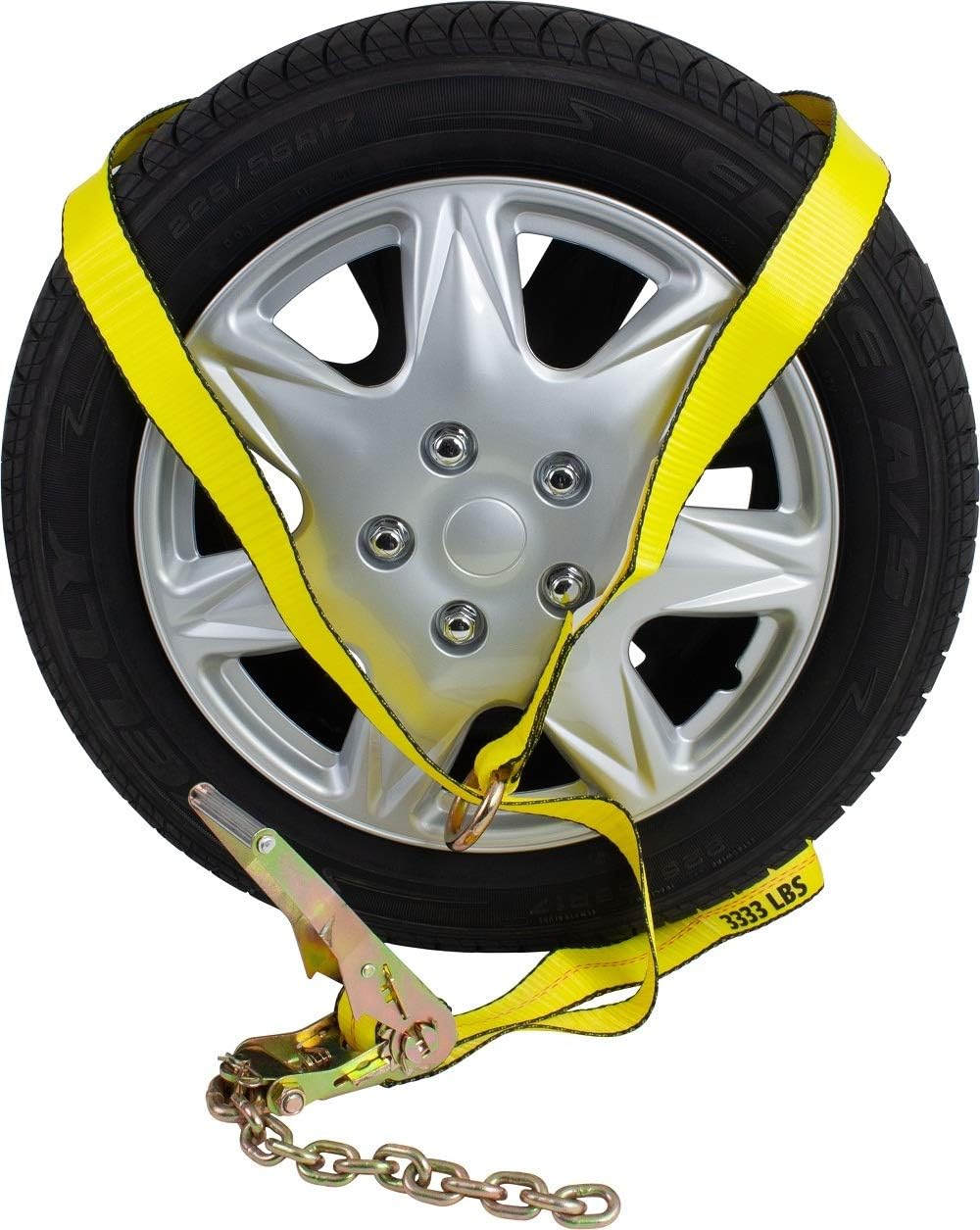 4 Pack 2 x 12' Car Tie Down Ratchet Strap with Chain Anchor E68801