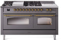 60 Dual Fuel Natural Gas Range Matte Graphite Brass Trim X42613
