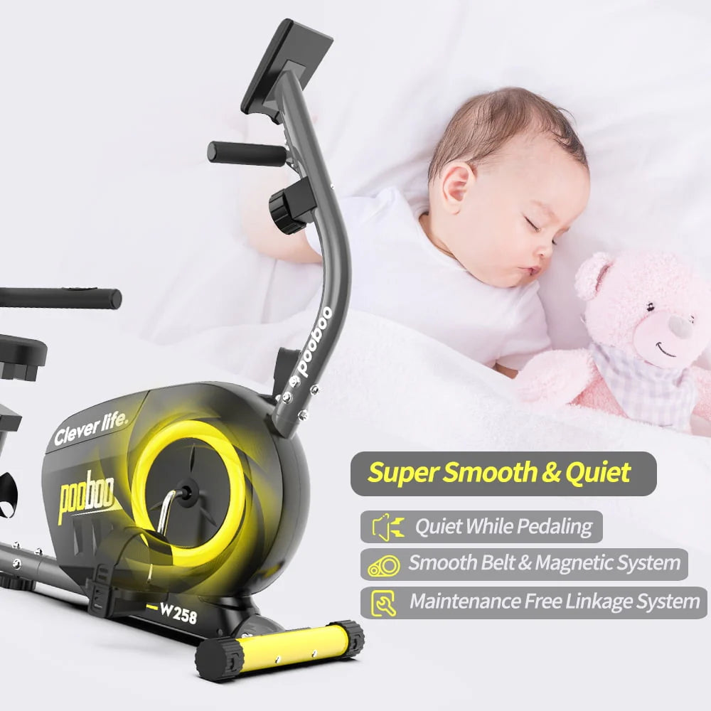 Recumbent Stationary Exercise Bike Adjustable Magnetic Resistance Z6699