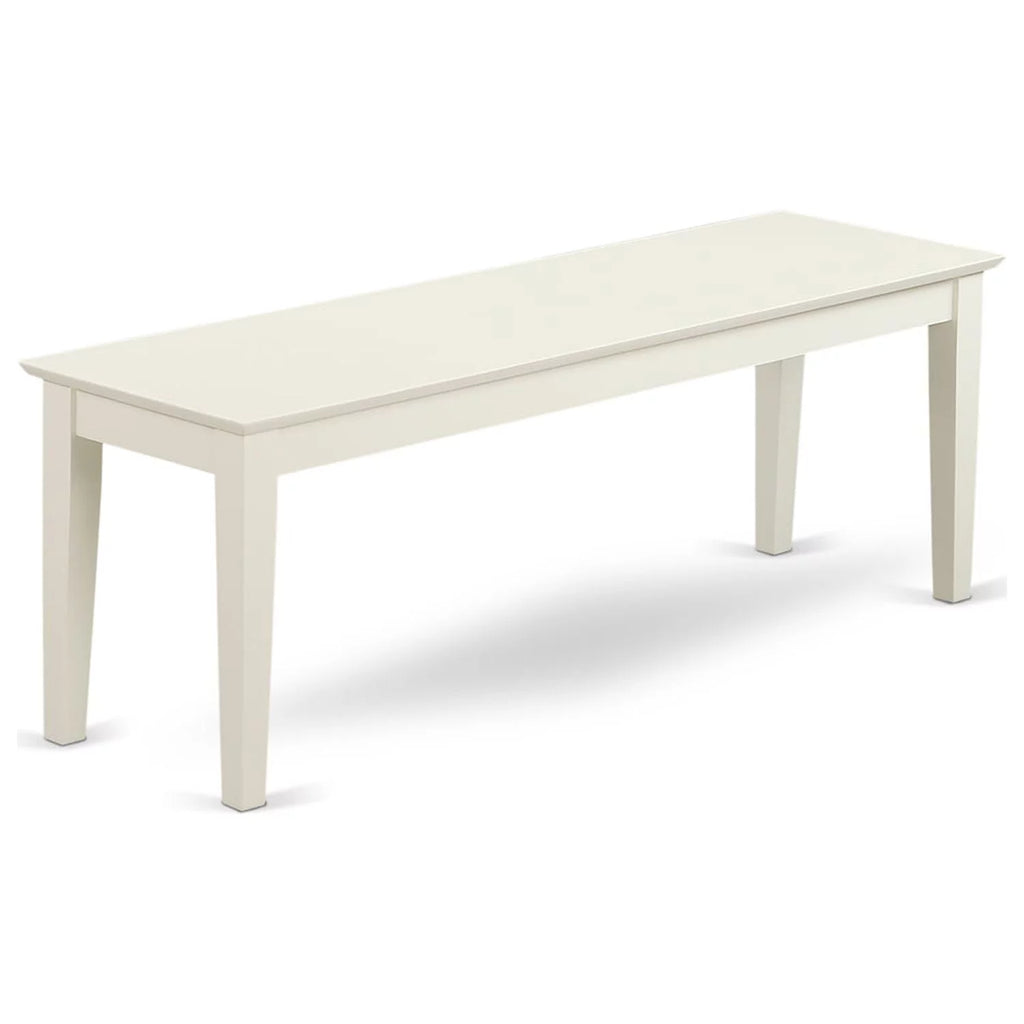 6 Piece White Wood Dining Table Set with Bench K46714