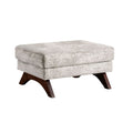 Gray Wooden Feet Ottoman X43290
