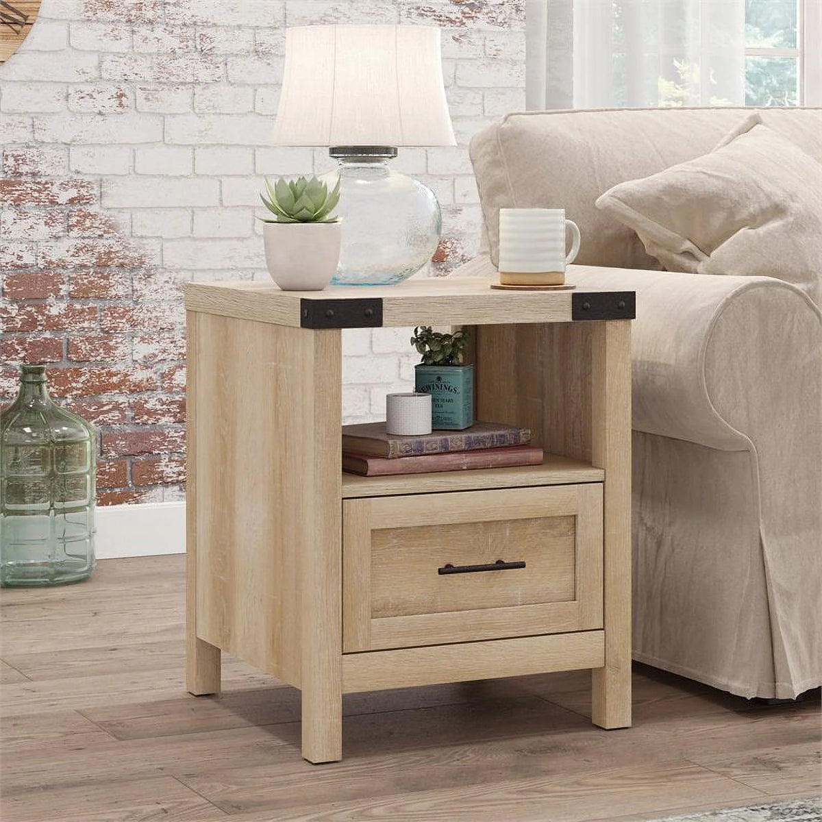 Engineered Wood End Table in Orchard Oak - Set of 2 B1423