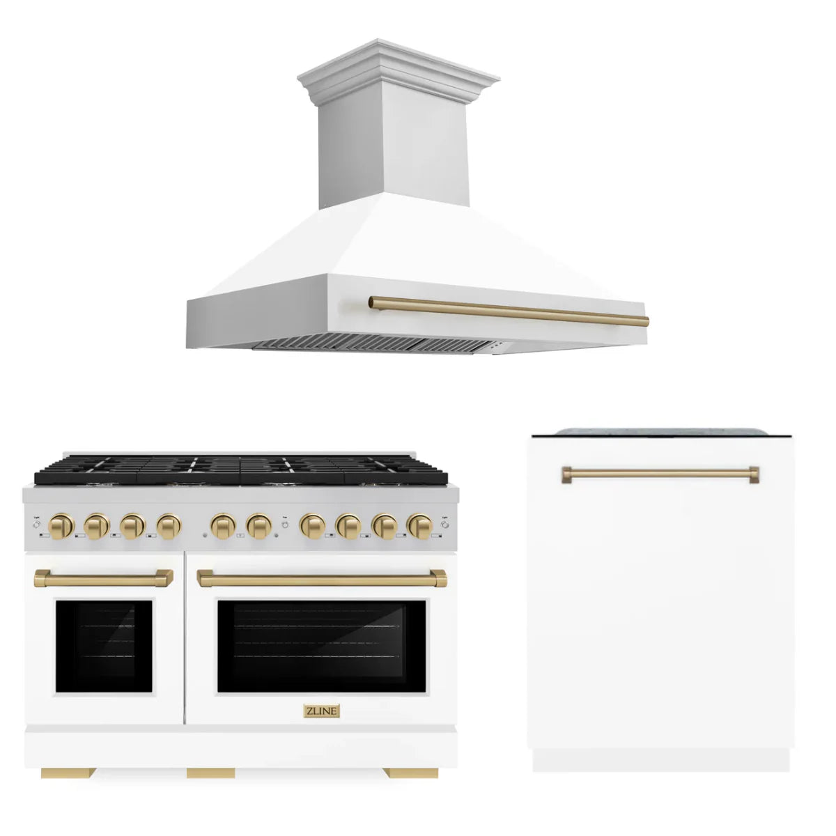 48 Gas Range, Range Hood, Dishwasher in Stainless Steel P8745