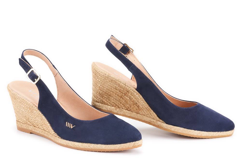 Suede Slingback Buckle Wedges C8055