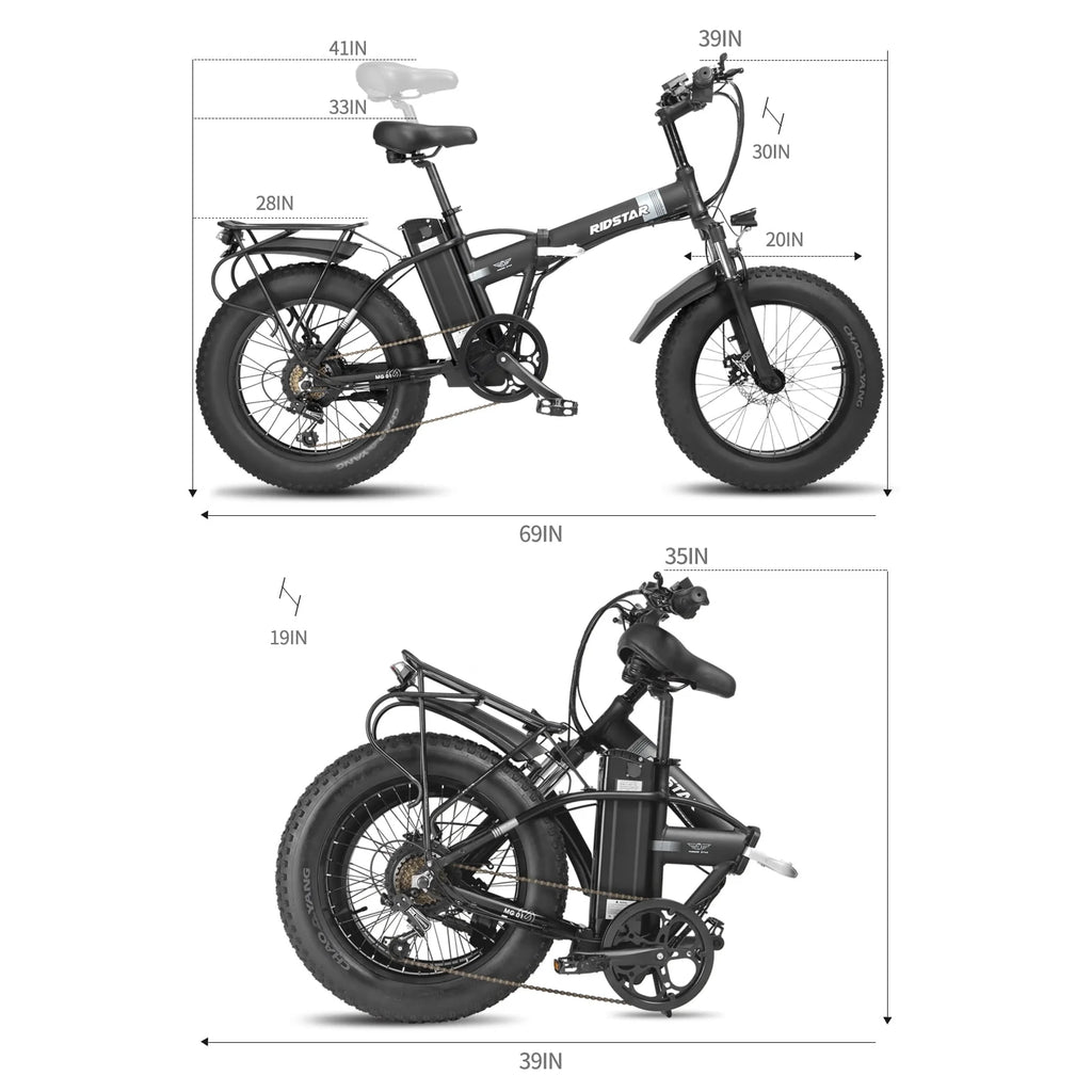 20 Fat Tire 750W 48V 14AH Foldable Electric Bike V12184