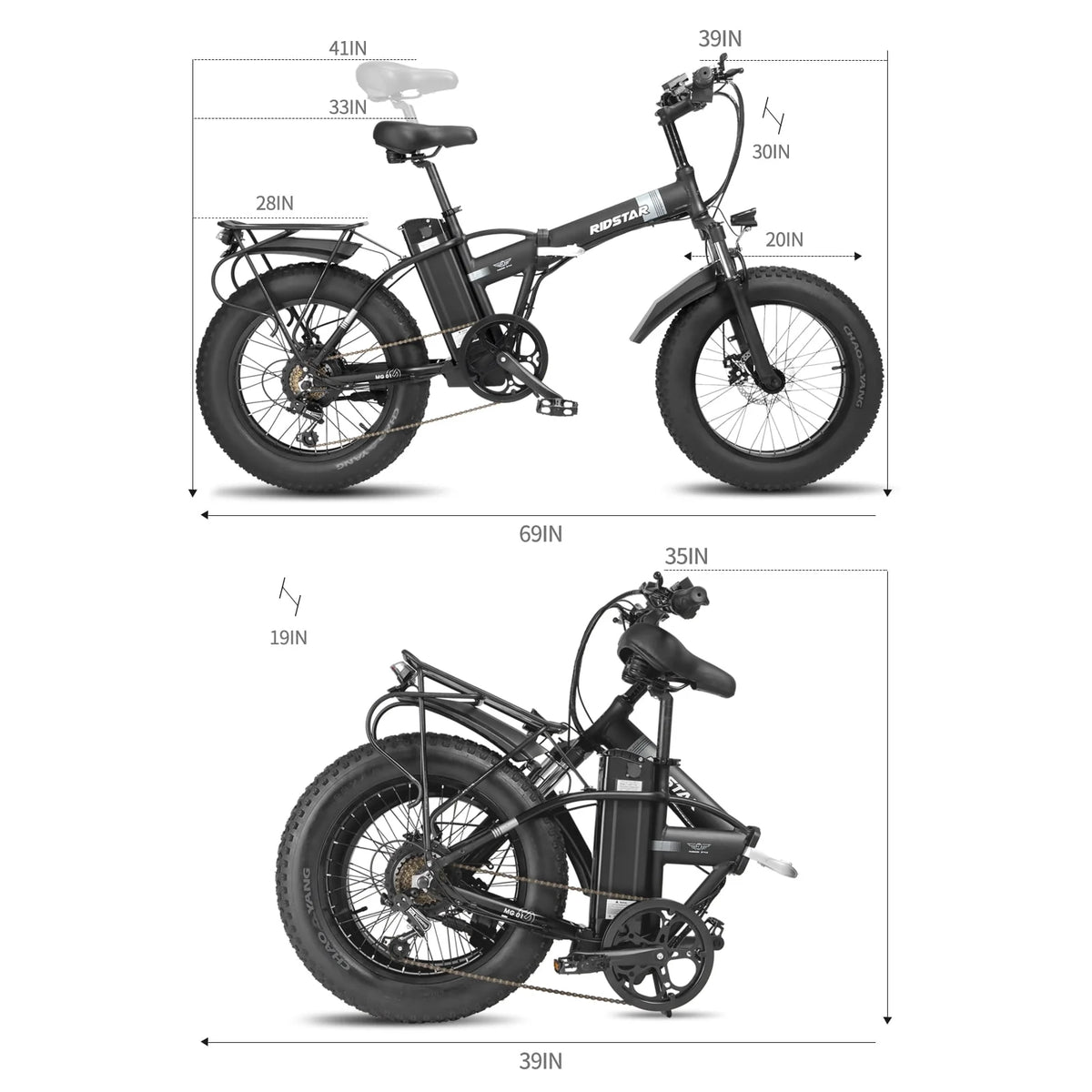 20 Fat Tire 750W 48V 14AH Foldable Electric Bike V12184