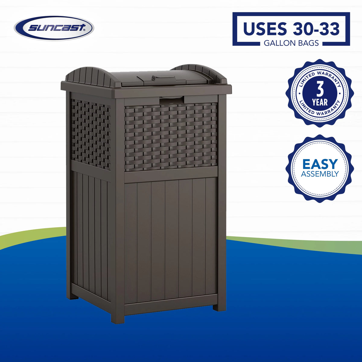 Brown 33 Gallon Outdoor Trashcan Hideaway S305526