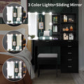 White Makeup Vanity Table Set with Sliding Mirror A7550