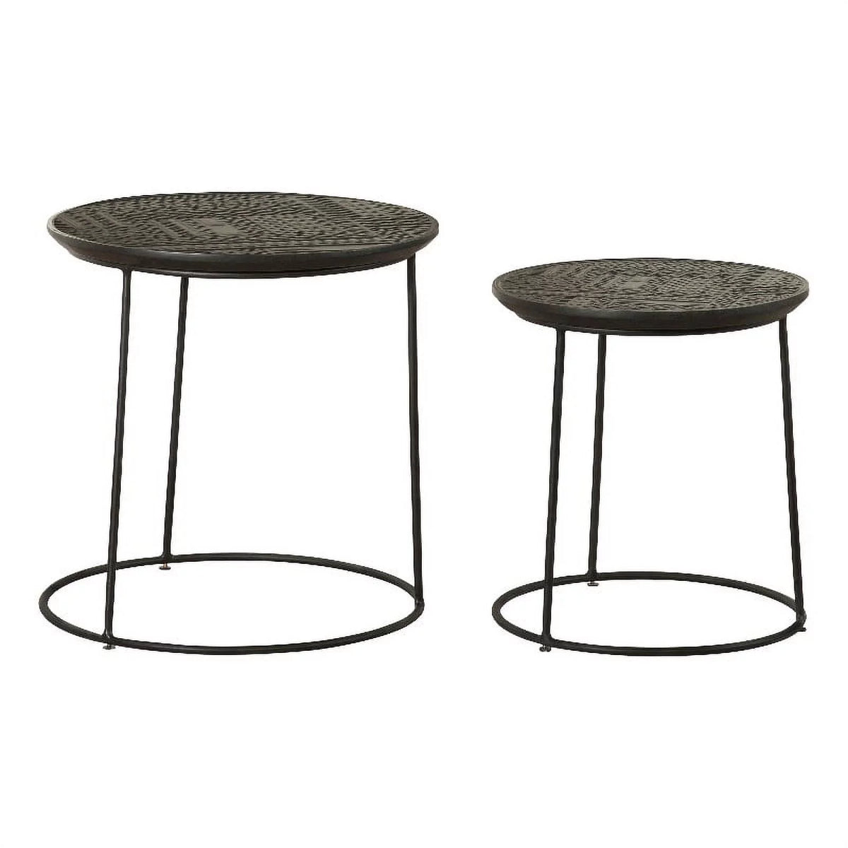 Round Wood Top Nesting Table in Matte Black K994295