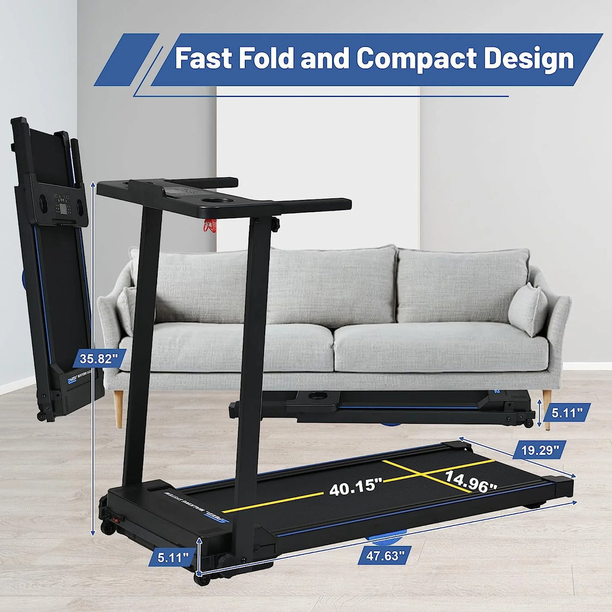 2 HP Folding Incline Exercise Treadmill Q3929
