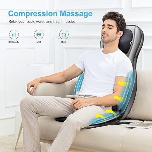 Heated Shiatsu Neck Back Massager Chair Pad W3100