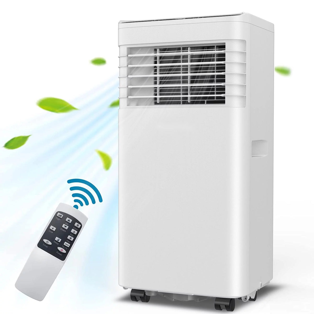 8,000 BTU Portable Air Conditioner with Remote and Window Kit, White O764