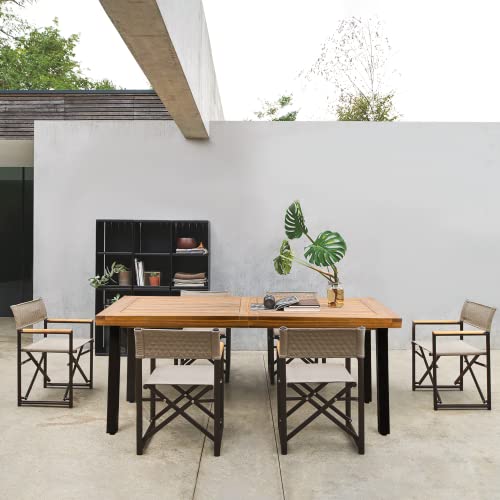 Acacia Wood Dining Table with Iron Legs N86292
