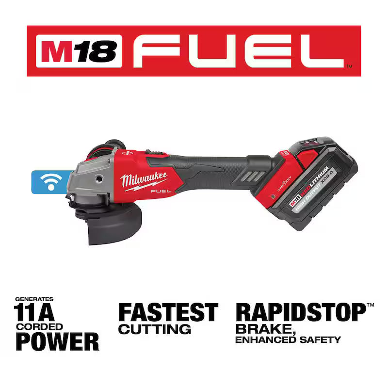 18V Cordless Brushless Braking Grinder Kit with Two 6.0 Batteries P810