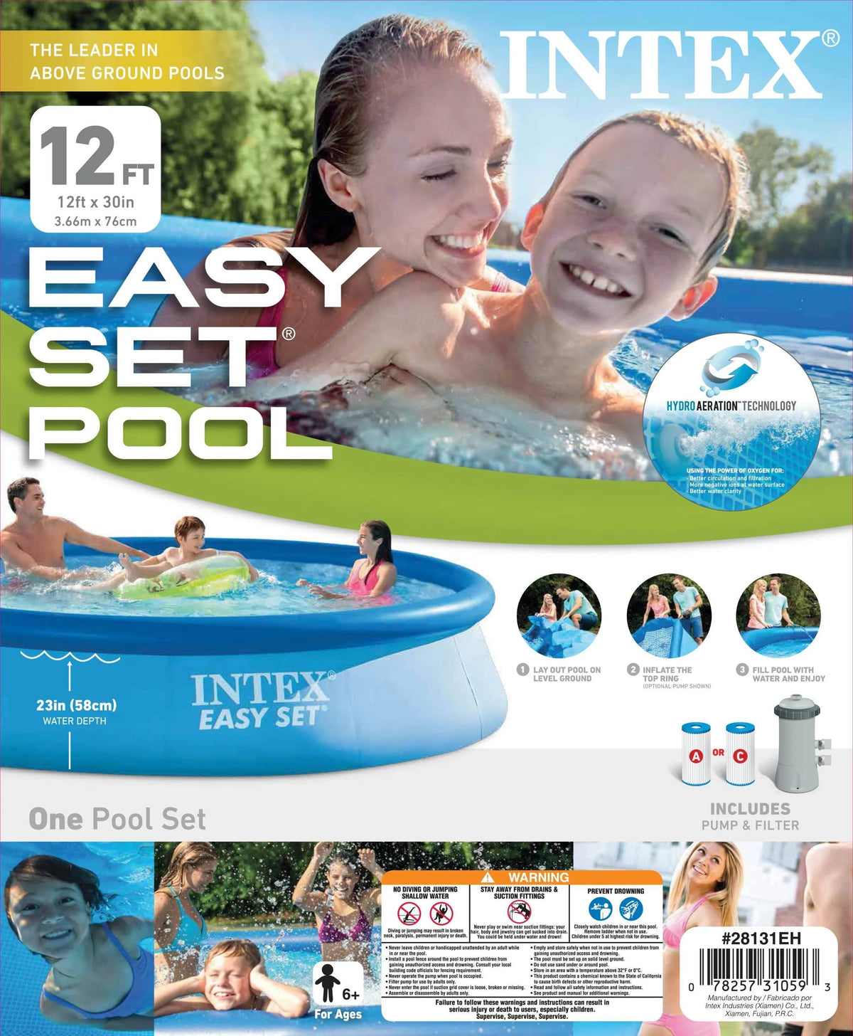 12' x 30 Above Ground Swimming Pool with Filter Pump R8195