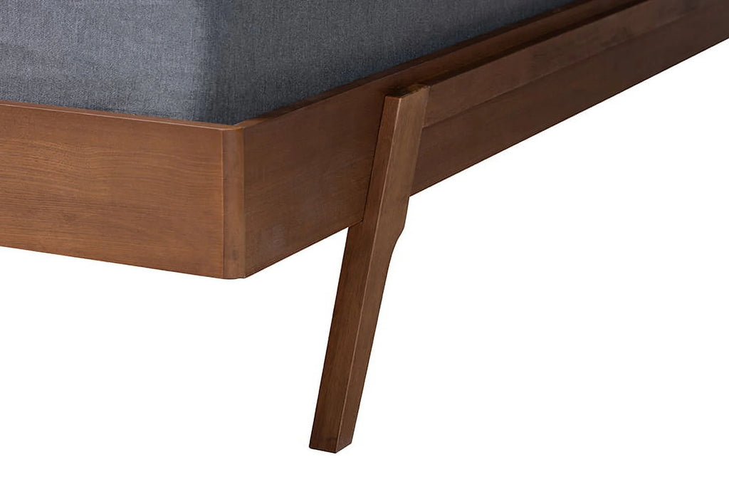 King Size Ash Walnut Finished Wood Bed Frame N8690