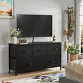 Black 5 Drawer Fabric Dresser H432
