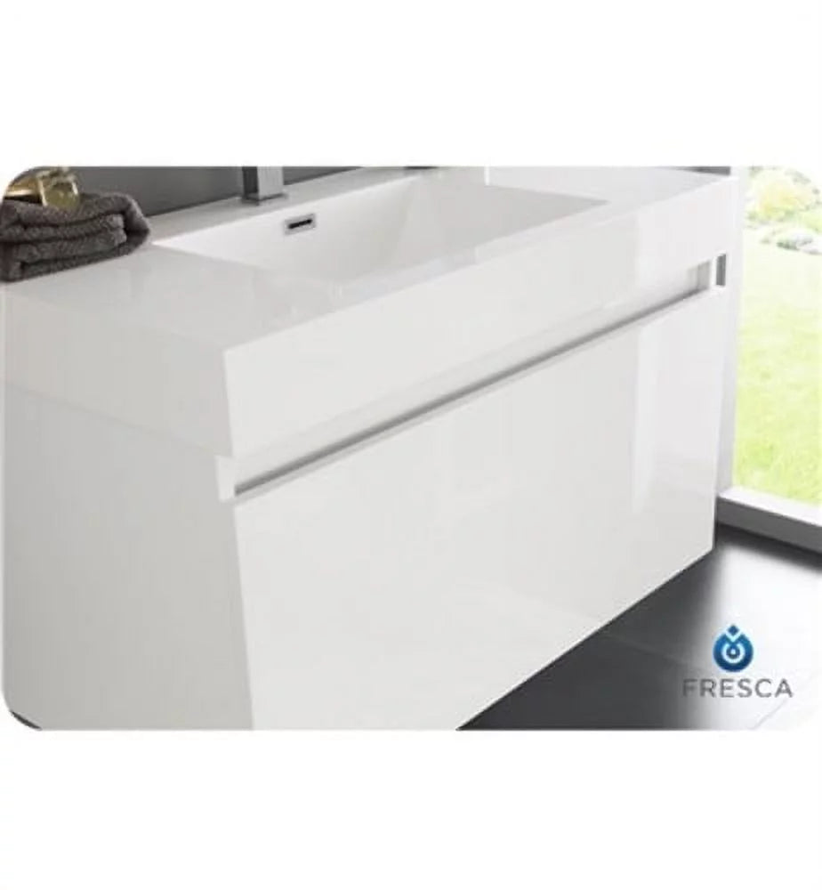 36" Teak Wall Hung Bathroom Vanity & Medicine Cabinet O47052