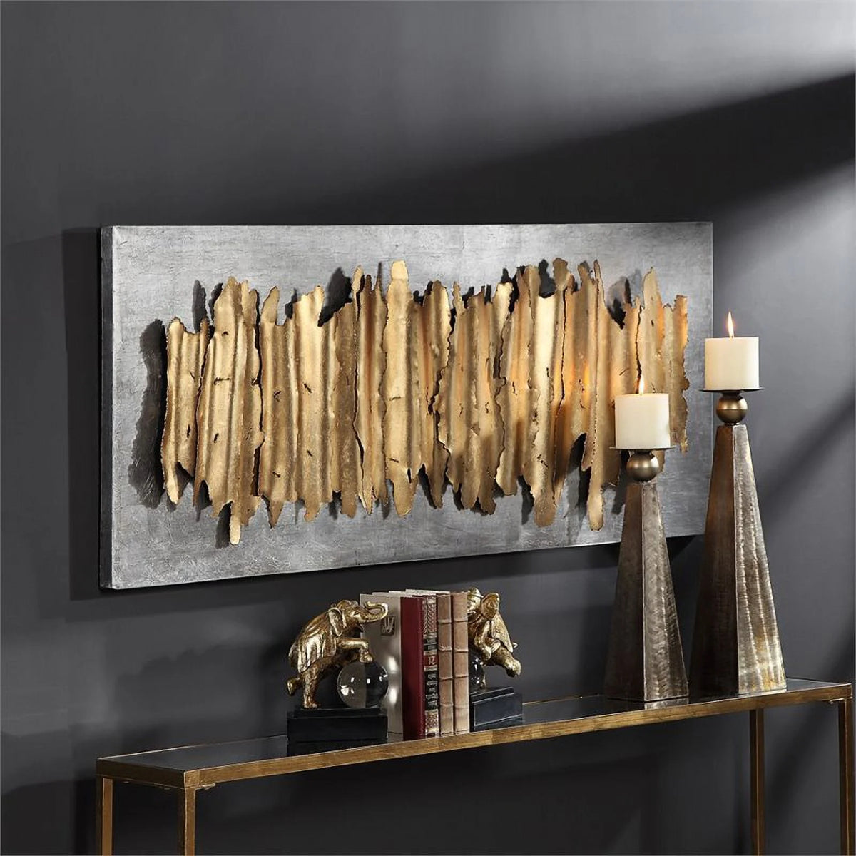 Metal Wall Decor in Antique Gold I95521