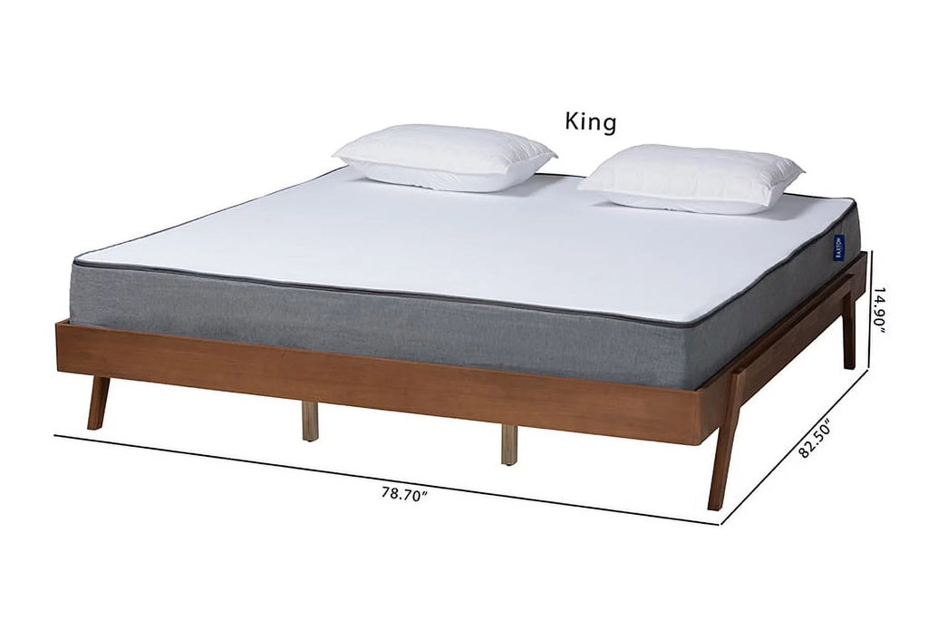 King Size Ash Walnut Finished Wood Bed Frame N8690