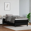 Black Faux Leather Pocket Spring Bed J1284
