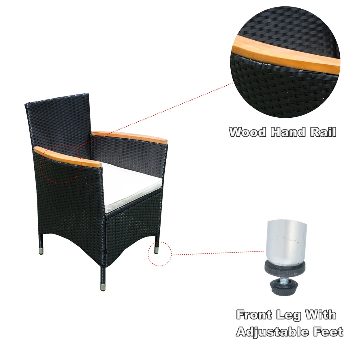 7 Piece Outdoor Wicker Dining Set with Beige Cushions R45358