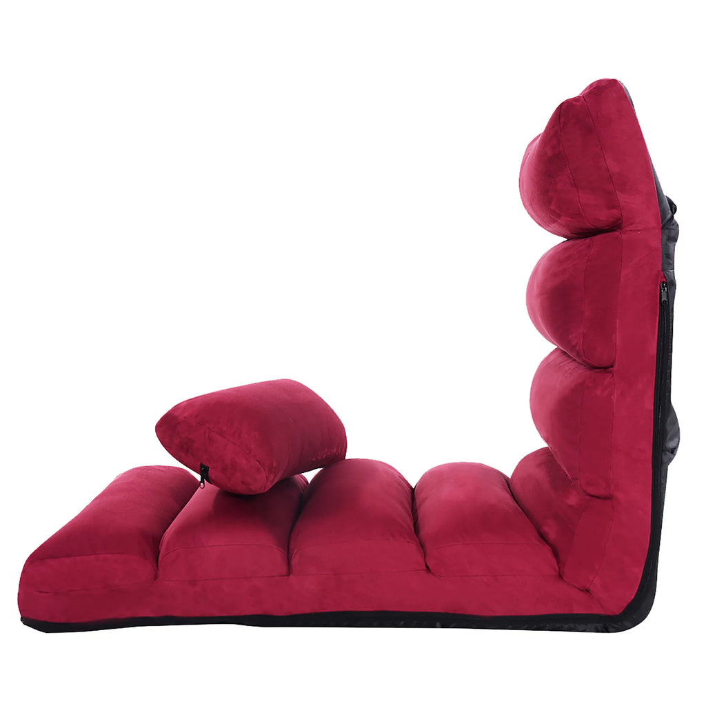 Folding Sofa Chair with Pillow Burgundy N936