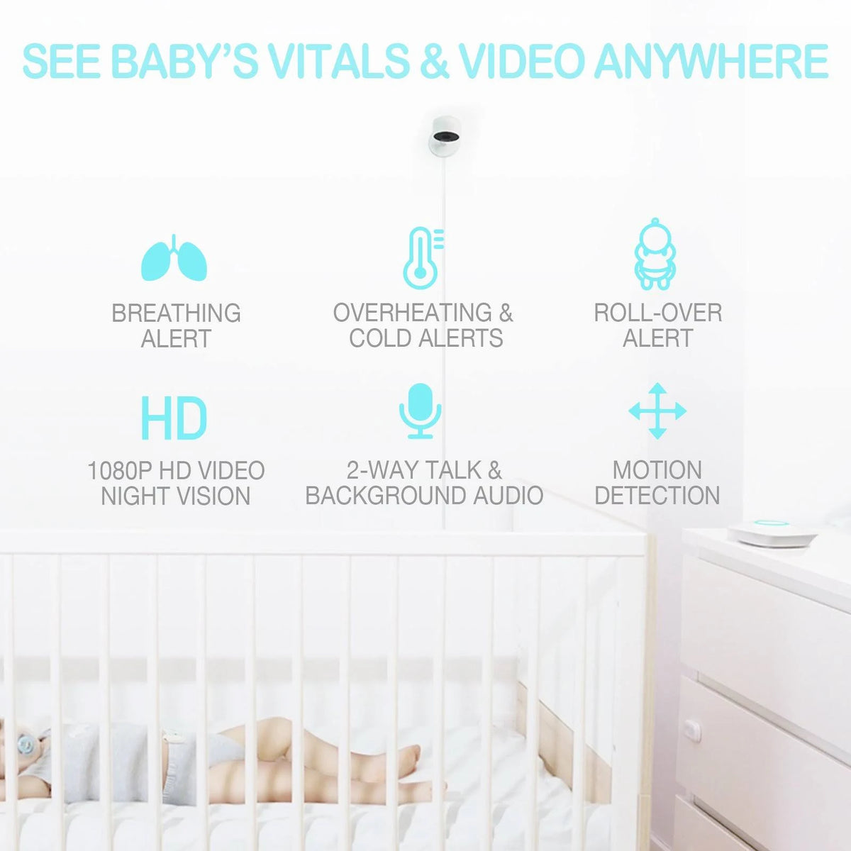 Video Breathing Baby Monitor with 1080p HD Camera Y849