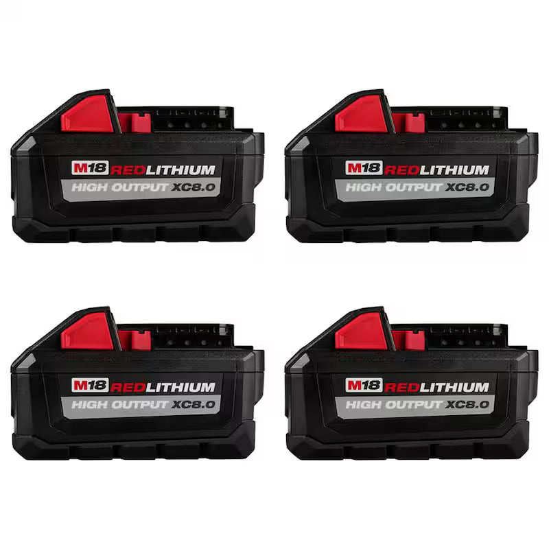 18-Volt Lithium-Ion 8.0 Ah Battery 4-Pack M21365