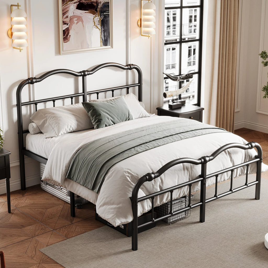 Queen Platform Bed Frame with Headboard and Footboard H7113