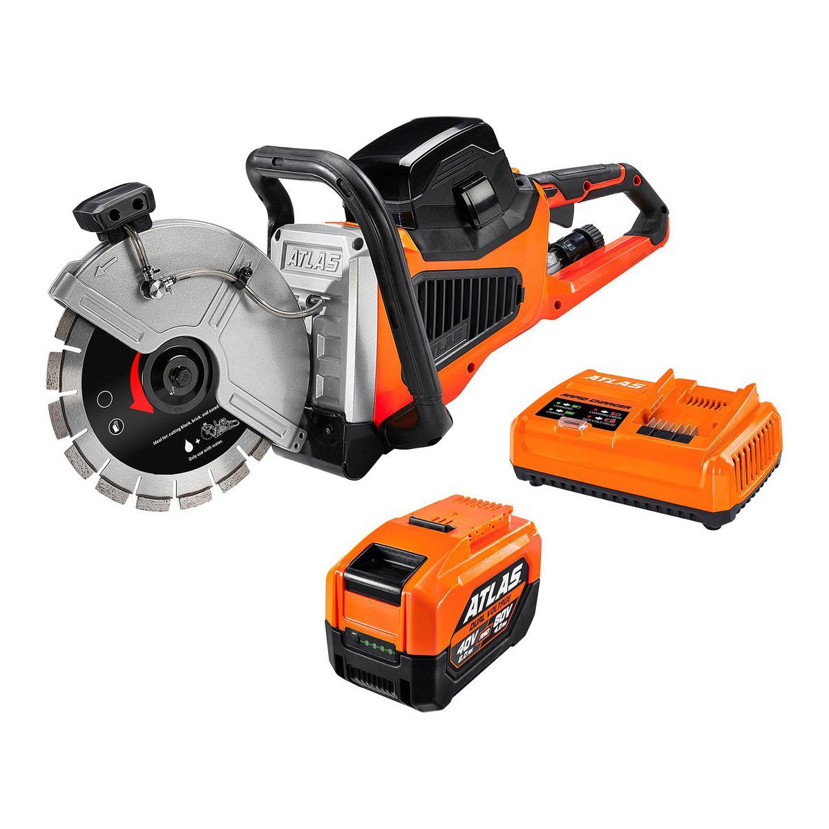 80V Brushless Cordless 9 in. Concrete Cut-Off Saw Kit with 4 Ah Battery and Rapid Charger X40724