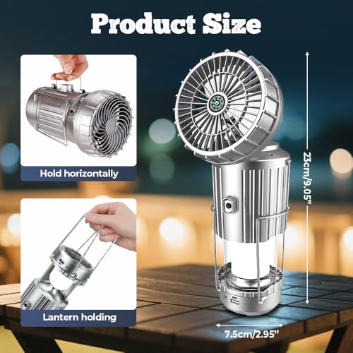 Portable Solar Camping Lantern with Fan A57638