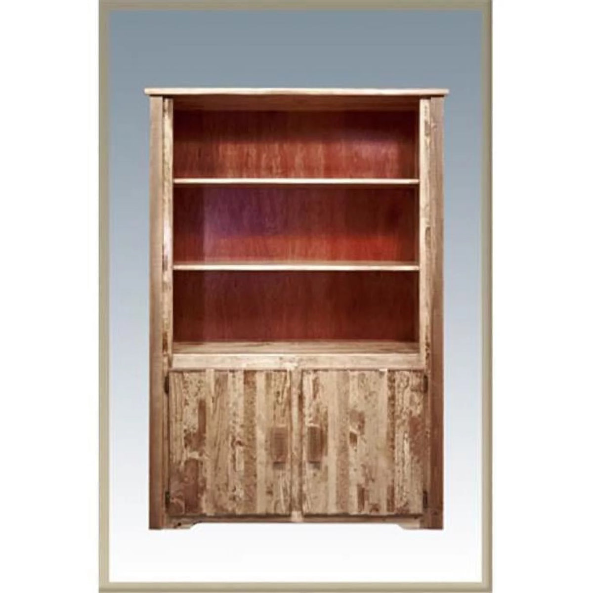 Stained and Lacquered Bookcase with Storage D644621